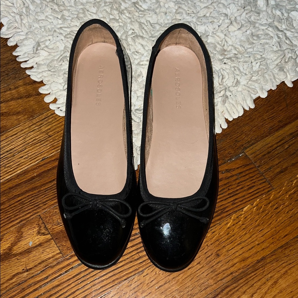 AEROSOLES Black Bow Flats
